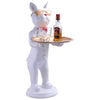 Luxury Rabbit Butler Statue with Tray – White Resin Animal Figurine for Home, Bar & Restaurant Décor (BLACKLUXE CRAFTS) - BLACKLUXECRAFTS
