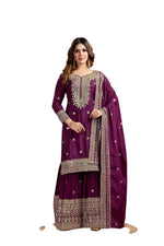 Black Embroidered Sharara Suit with Dupatta | Designer Indian Ethnic Wear | Party & Wedding Outfit for Women (BLACKLUXE CRAFTS) - BLACKLUXECRAFTS