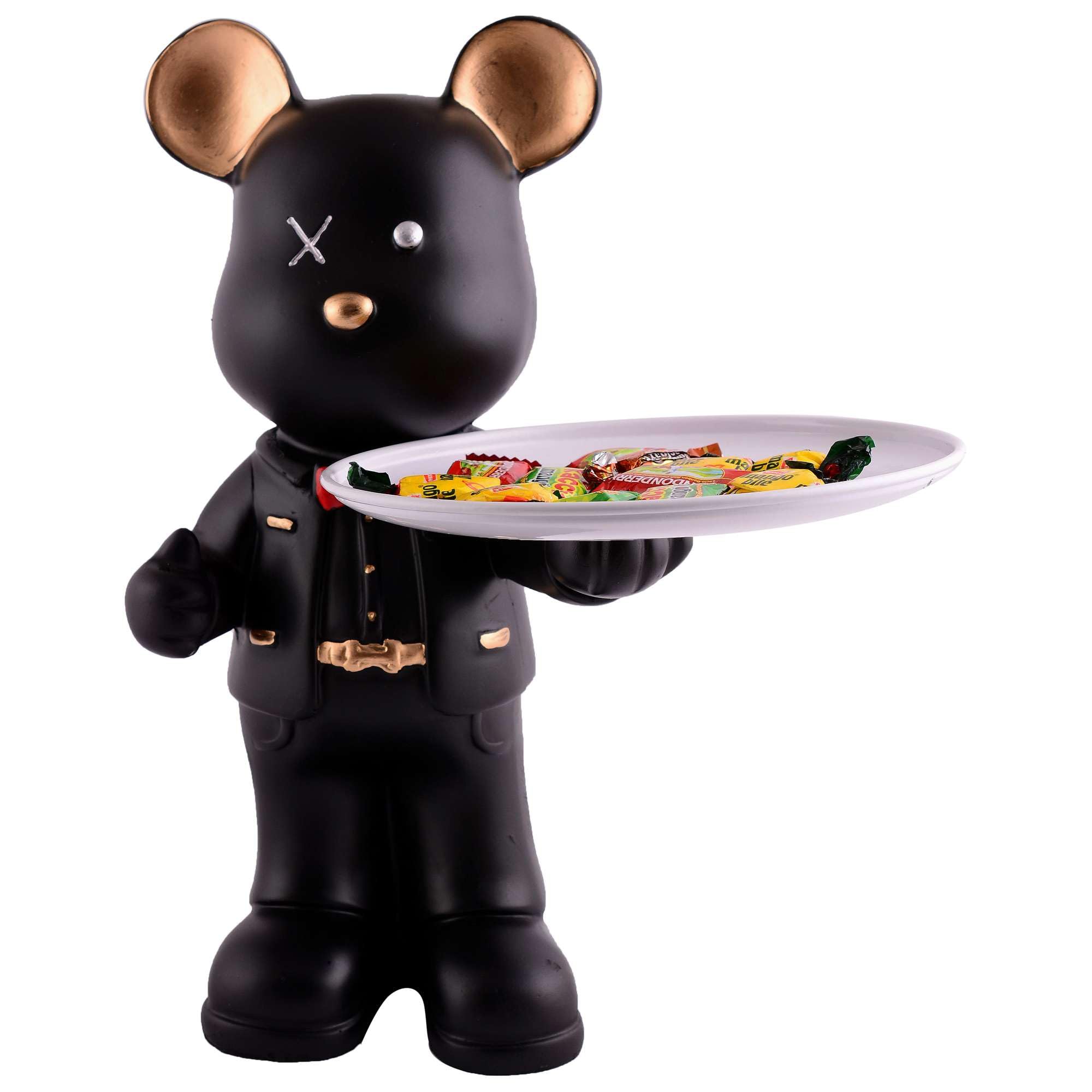 Handmade Resin Bear Candy Tray – Black Decorative Animal Snack Holder | Modern Tabletop Organizer, Unique Home Decor & Gift from India (BLACKLUXE CRAFTS) - BLACKLUXECRAFTS