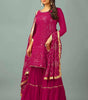 Georgette Sharara Suit with Mirror Work & Embroidered Dupatta | Party Wear Indian Ethnic Set (BLACKLUXE CRAFTS) - BLACKLUXECRAFTS