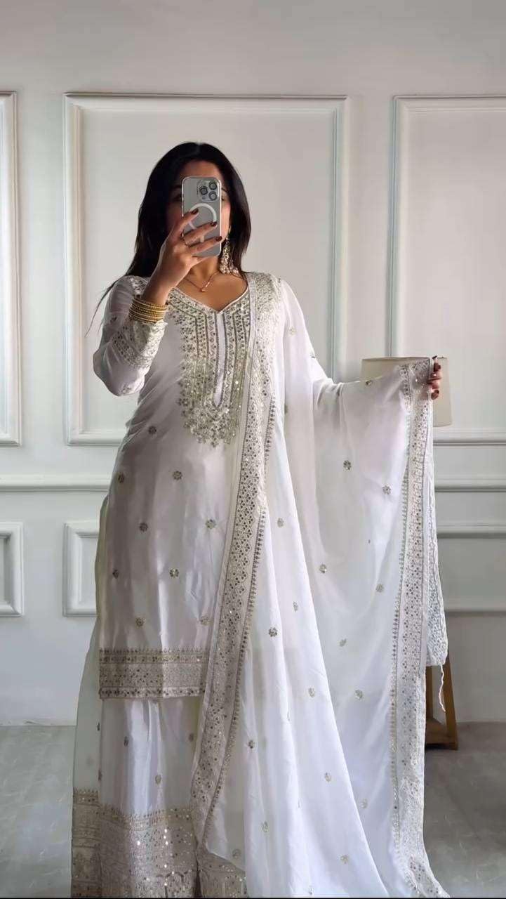 Black Embroidered Sharara Suit with Dupatta | Designer Indian Ethnic Wear | Party & Wedding Outfit for Women (BLACKLUXE CRAFTS) - BLACKLUXECRAFTS