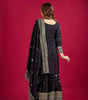 Black Embroidered Sharara Suit with Dupatta | Designer Indian Ethnic Wear | Party & Wedding Outfit for Women (BLACKLUXE CRAFTS) - BLACKLUXECRAFTS