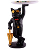 Luxury Dog Butler Statue with Tray & Umbrella – Black Resin Animal Figurine for Home, Bar & Office Décor (BLACKLUXE CRAFTS) - BLACKLUXECRAFTS