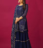 Georgette Sharara Suit with Mirror Work & Embroidered Dupatta | Party Wear Indian Ethnic Set (BLACKLUXE CRAFTS) - BLACKLUXECRAFTS