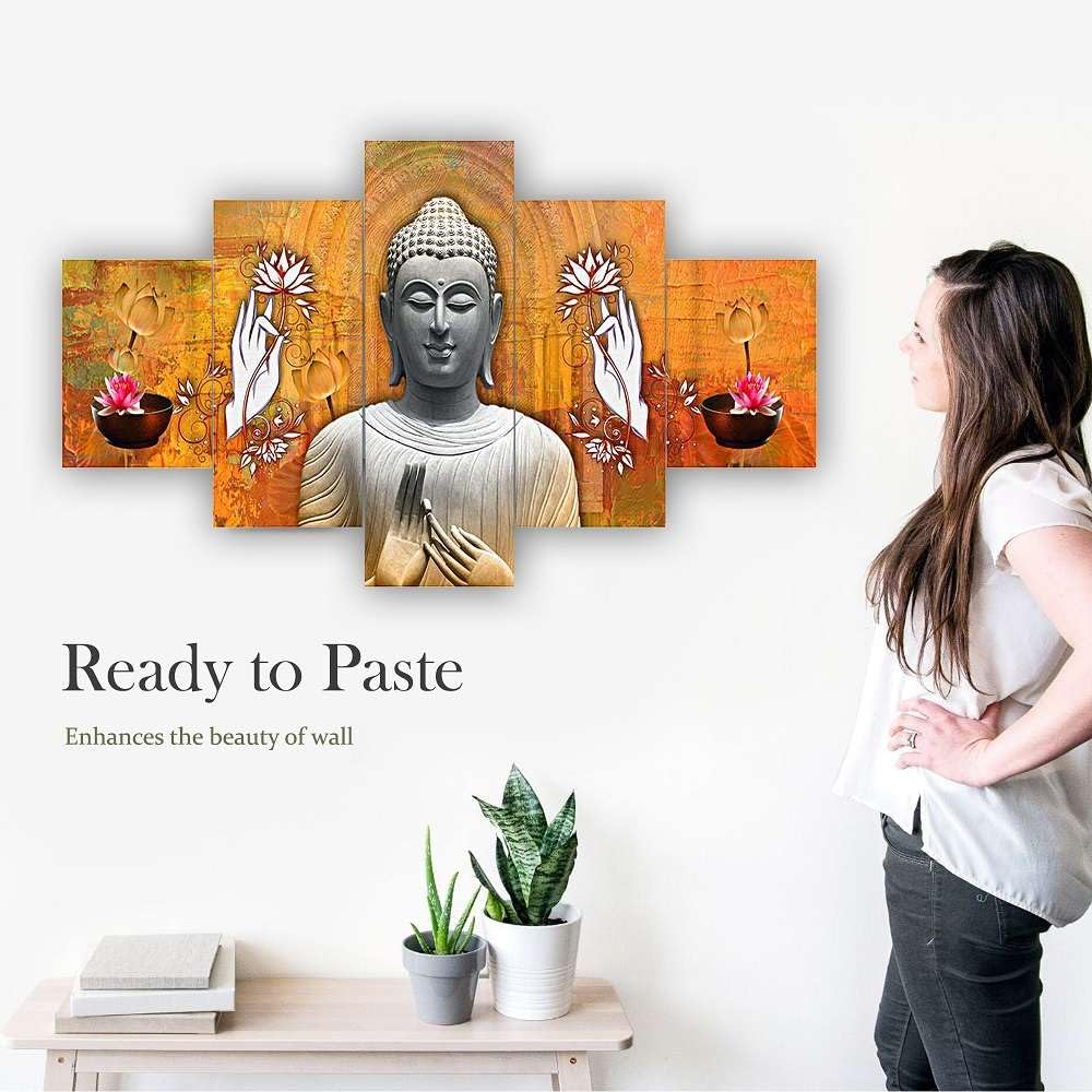 BLACKLUXE LIFESTYLE LTD Set of Five MDF Framed 3D Wall Painting for Home Decoration, Big Size Painting for Living Room, Bedroom (17x30 inches) WE 1 - BLACKLUXECRAFTS