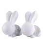Elegant White Bunny Couple Figurines – Handmade Resin Rabbit Statues with Silver Detailing for Home Décor & Gifting (BLACKLUXE CRAFTS) - BLACKLUXECRAFTS