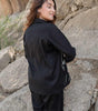 Women’s Black Co-ord Set with Abstract Face Embroidery – Stylish Casual Shirt & Pant Set
(BLACKLUXE CRAFTS) - BLACKLUXECRAFTS