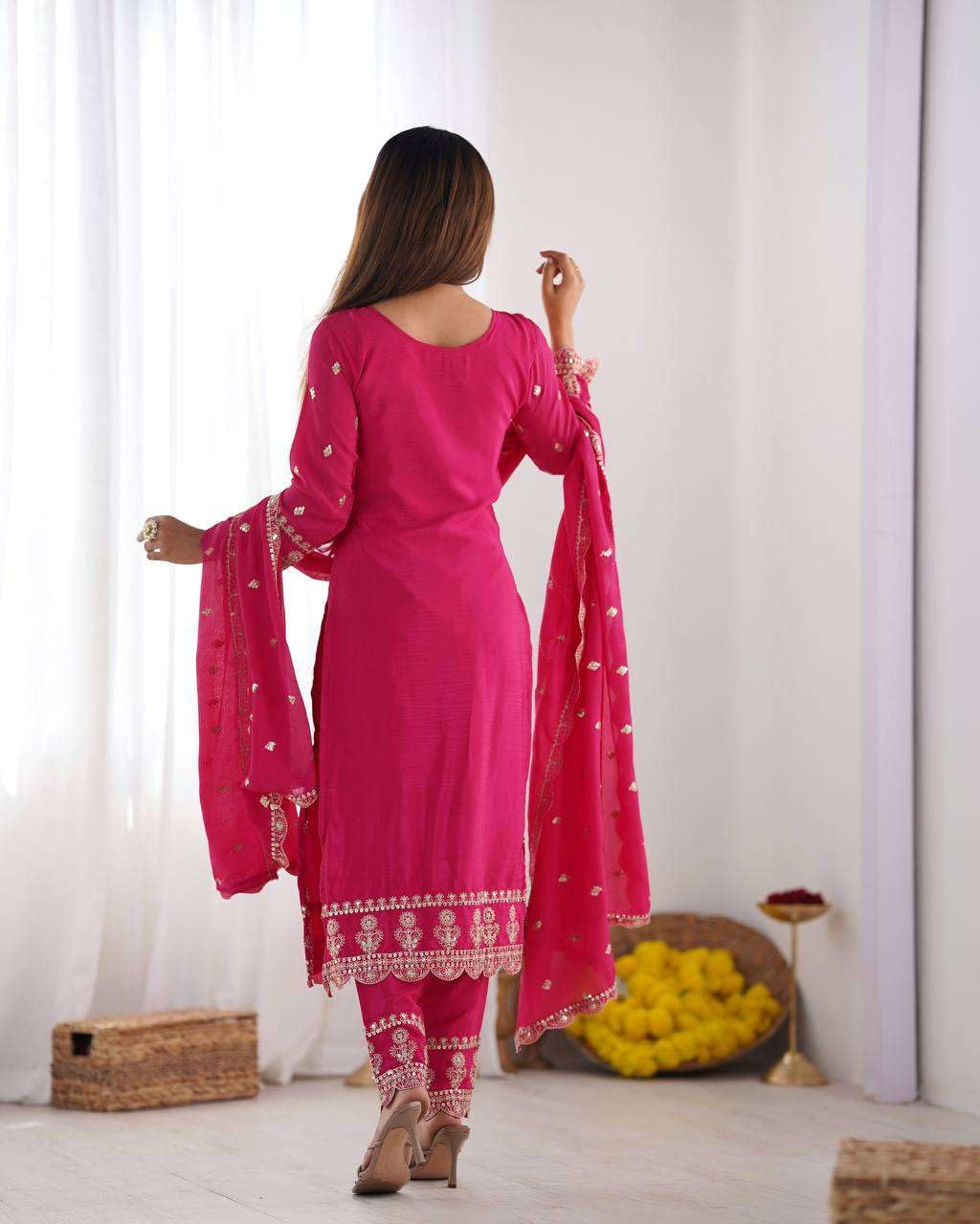 Embroidered Kurta Set with Dupatta – Festive Party Wear Indian Ethnic Outfit for Women (BLACKLUXE CRAFTS) - BLACKLUXECRAFTS