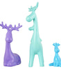 Colorful Reindeer Family Figurine Set – Modern Resin Deer Statues with Golden Antlers for Home Décor & Gifting (Set of 3) (BLACKLUXE CRAFTS) - BLACKLUXECRAFTS