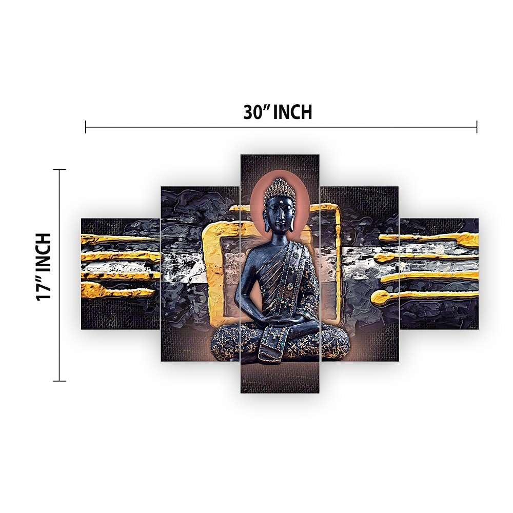 BLACKLUXE LIFESTYLE LTD Set of Five MDF Framed 3D Wall Painting for Home Decoration, Big Size Painting for Living Room, Bedroom (17x30 inches) WE 1 - BLACKLUXECRAFTS