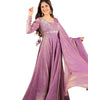 Lavender Anarkali Suit with Dupatta – Elegant Party Wear Long Flared Indian Dress for Women (BLACKLUXE CRAFTS) - BLACKLUXECRAFTS