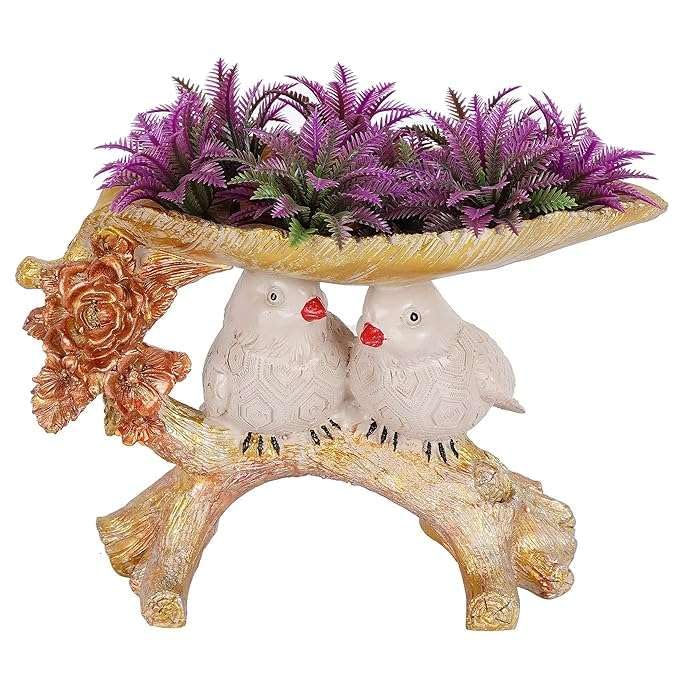 Romantic Bird Couple Figurine on Tree Branch – Elegant Resin Love Birds Sculpture for Home, Office & Gift Décor (BLACKLUXE CRAFTS) - BLACKLUXECRAFTS