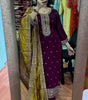 Women's Chinnon Silk Embroidered Straight Kurti with Pant & Dupatta Set (BLACKLUXE CRAFTS) - BLACKLUXECRAFTS
