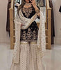Women's Faux Georgette Embroidered Kurti With Sharara & Dupatta Set with Lace Border (BLACKLUXE CRAFTS) - BLACKLUXECRAFTS