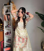 Women's Chinon Silk Embroidered Kurti With Sharara & Dupatta Set with Lace Border (BLACKLUXE CRAFTS) - BLACKLUXECRAFTS