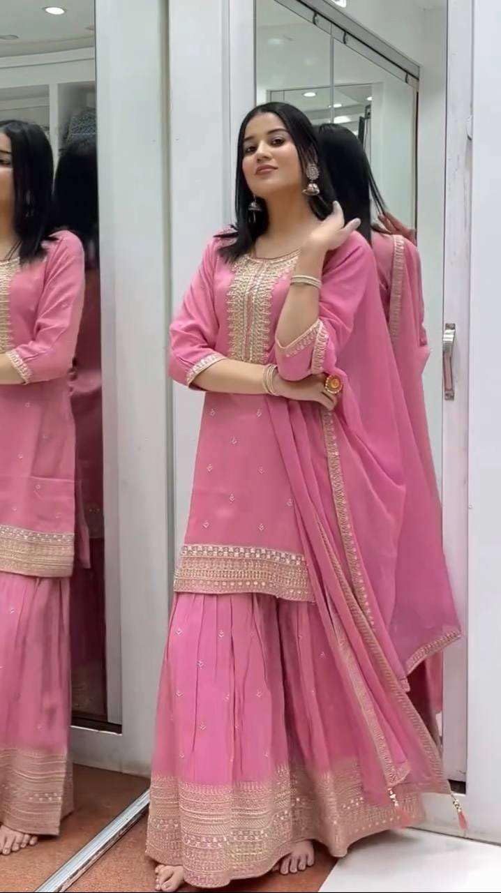 Embroidered Sharara Suit with Dupatta – Elegant Party Wear Indian Outfit for Women
(BLACKLUXE CRAFTS) - BLACKLUXECRAFTS