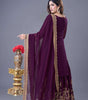 Women's Faux Georgette Ensemble with Embroidery & Sequence Work Kurti With Sharara and Dupatta Set (BLACKLUXE CRAFTS) - BLACKLUXECRAFTS