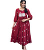 Anarkali Kurta with White Embroidery | Women’s Ethnic Festive & Casual Wear (BLACKLUXE CRAFTS) - BLACKLUXECRAFTS