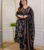 Black Floral Printed Kurta Set with Dupatta – Women’s Ethnic Suit for Festive & Casual Wear (BLACKLUXE CRAFTS) - BLACKLUXECRAFTS