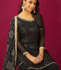 Georgette Sharara Suit with Mirror Work & Embroidered Dupatta | Party Wear Indian Ethnic Set (BLACKLUXE CRAFTS) - BLACKLUXECRAFTS