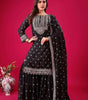 Embroidered Sharara Suit with Dupatta – Designer Party Wear Indian Outfit for Women (BLACKLUXE CRAFTS) - BLACKLUXECRAFTS