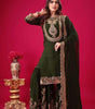 Women's Faux Georgette Ensemble with Embroidery & Sequence Work Kurti With Sharara and Dupatta Set (BLACKLUXE CRAFTS) - BLACKLUXECRAFTS