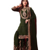 Women's Faux Georgette Ensemble with Embroidery & Sequence Work Kurti With Sharara and Dupatta Set (BLACKLUXE CRAFTS) - BLACKLUXECRAFTS
