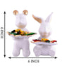 Handmade Resin Animal Candy Holder Set – White Bunny & Bear Decorative Snack Tray | Unique Home Decor & Tabletop Gift from India (BLACKLUXE CRAFTS) - BLACKLUXECRAFTS