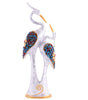 Handcrafted Crane Couple Resin Sculpture – White Bird Figurine with Colorful Gemstone Detail for Luxury Home Decor & Modern Living Room Accent (BLACKLUXE CRAFTS) - BLACKLUXECRAFTS