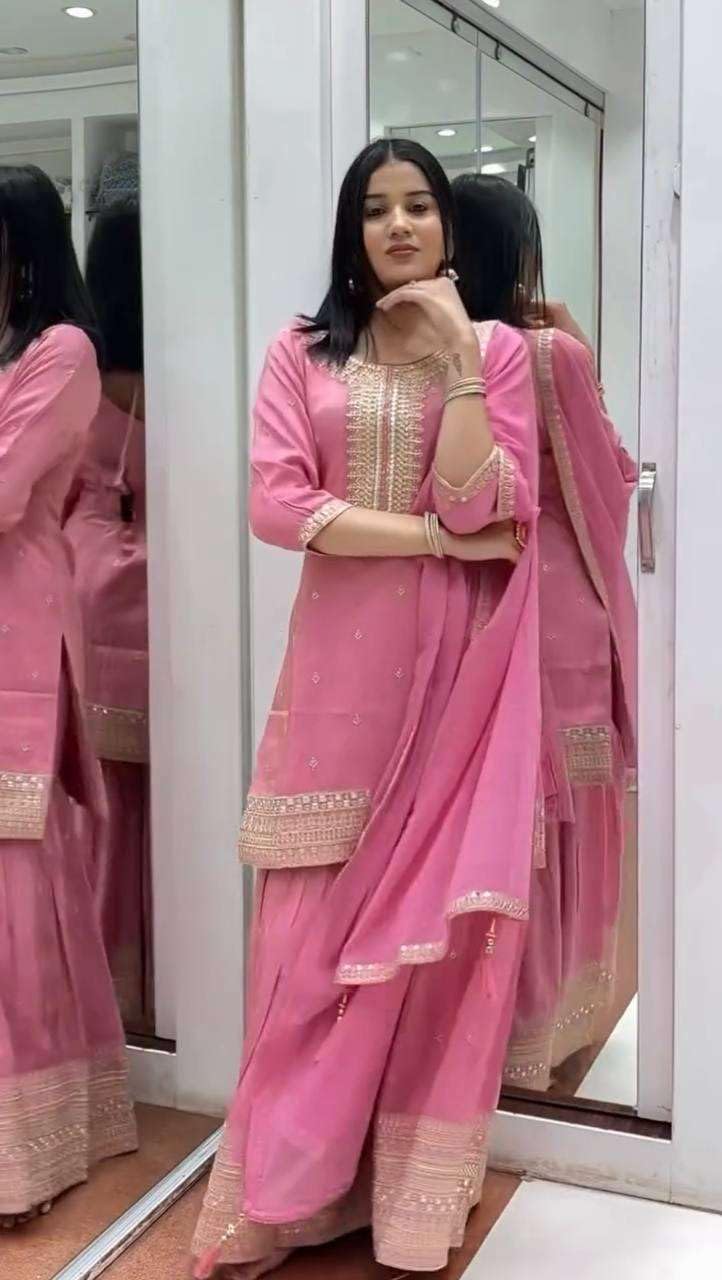 Embroidered Sharara Suit with Dupatta – Elegant Party Wear Indian Outfit for Women
(BLACKLUXE CRAFTS) - BLACKLUXECRAFTS