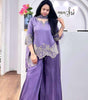 Women’s Georgette Embroidered Kurta with Plazzo and Dupatta Set (BLACKLUXE CRAFTS) - BLACKLUXECRAFTS