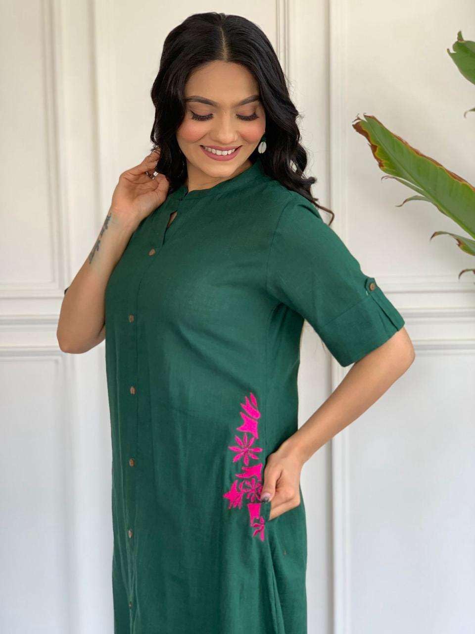 Elegant Black Kurta Set with Pink Embroidery | Women’s Ethnic Outfit (BLACKLUXE CRAFTS) - BLACKLUXECRAFTS