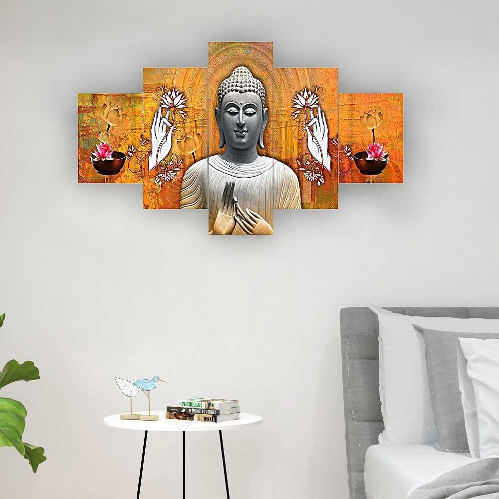 BLACKLUXE LIFESTYLE LTD Set of Five MDF Framed 3D Wall Painting for Home Decoration, Big Size Painting for Living Room, Bedroom (17x30 inches) WE 1 - BLACKLUXECRAFTS