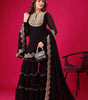 Women's Faux Georgette Embroidered Kurti With Plazzo and Dupatta Set (BLACKLUXE CRAFTS) - BLACKLUXECRAFTS