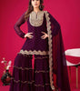 Women's Faux Georgette Embroidered Kurti With Plazzo and Dupatta Set (BLACKLUXE CRAFTS) - BLACKLUXECRAFTS