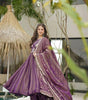 Purple Anarkali Suit with Dupatta – Designer Party Wear Embroidered Long Dress for Women (BLACKLUXE CRAFTS) - BLACKLUXECRAFTS