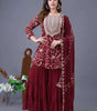Embroidered Kurta Sharara Set with Dupatta – Designer Indian Wedding & Party Wear Outfit for Women (BLACKLUXE CRAFTS) - BLACKLUXECRAFTS