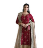 Women's Faux Georgette Embroidered Straight Kurti With Pant & Dupatta Set (BLACKLUXE CRAFTS) - BLACKLUXECRAFTS