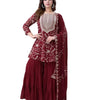 Embroidered Kurta Sharara Set with Dupatta – Designer Indian Wedding & Party Wear Outfit for Women (BLACKLUXE CRAFTS) - BLACKLUXECRAFTS
