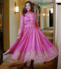 Women's Faux Georgette Embroidered Sequence Work Anarkali Kurti Gown with Net Dupatta (BLACKLUXE CRAFTS) - BLACKLUXECRAFTS