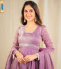 Lavender Anarkali Suit with Dupatta – Elegant Party Wear Long Flared Indian Dress for Women (BLACKLUXE CRAFTS) - BLACKLUXECRAFTS