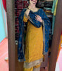Women's Chinnon Silk Embroidered Straight Kurti with Pant & Dupatta Set (BLACKLUXE CRAFTS) - BLACKLUXECRAFTS