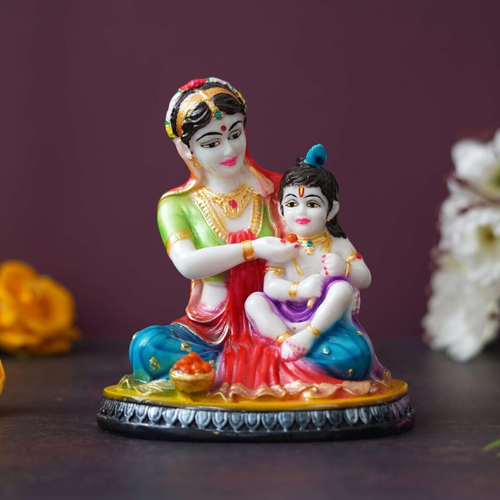 Mother Yashoda with Baby Krishna Idol | Hindu God Figurine | Spiritual Home Décor Gift (BLACKLUXE CRAFTS) - BLACKLUXECRAFTS