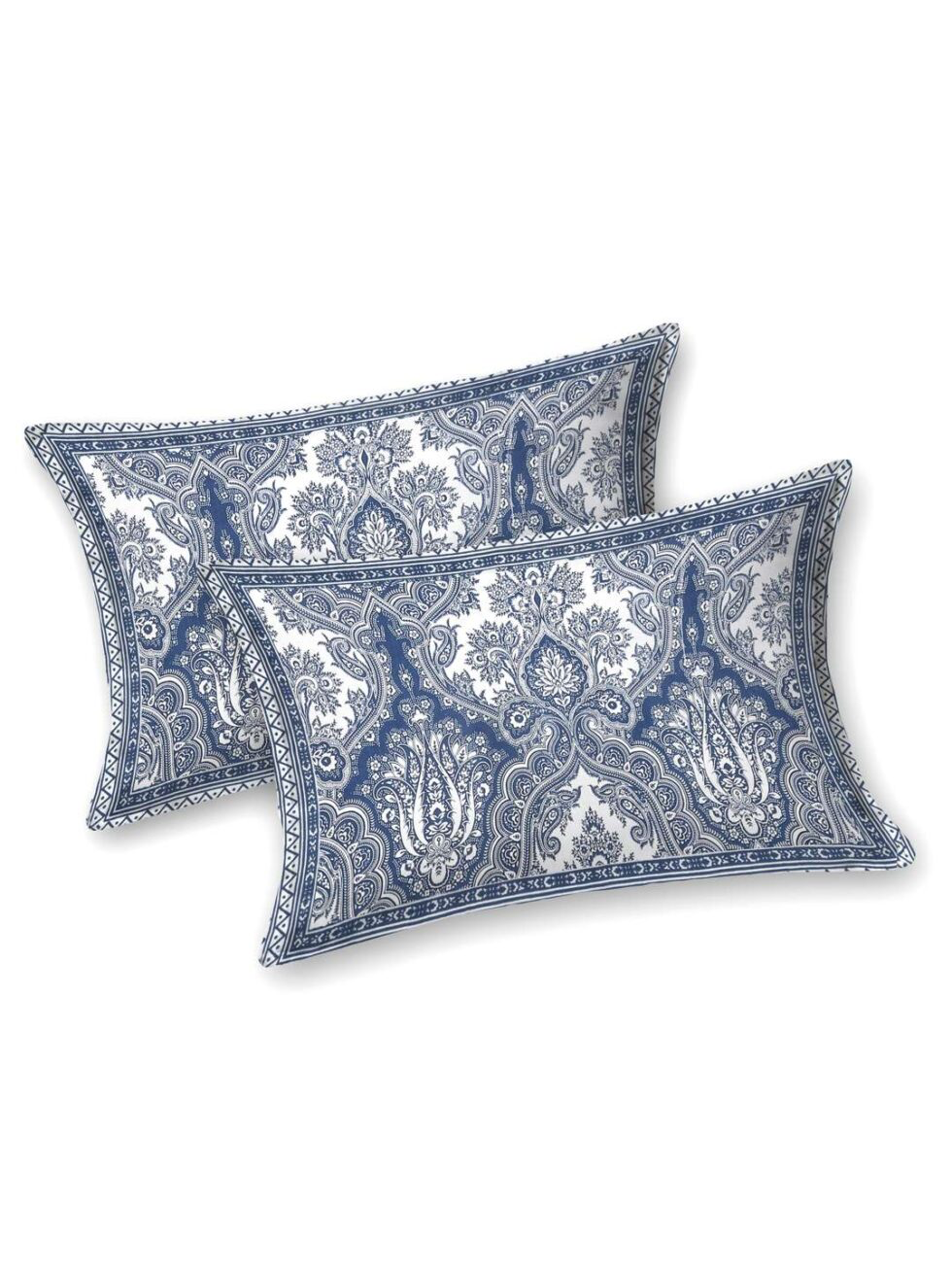 Handmade Cotton Bedsheet with 2 Pillow Covers – Indian Block Print Floral Design – Queen Size Bedspread – Soft & Breathable Bedding Set from India (BLACKLUXE CRAFTS) - BLACKLUXECRAFTS