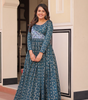 Handmade Indian Anarkali Gown – Maroon Long Maxi Dress with Gold Print | Ethnic Party Wear | Traditional Women’s Outfit from India (BLACKLUXE CRAFTS)