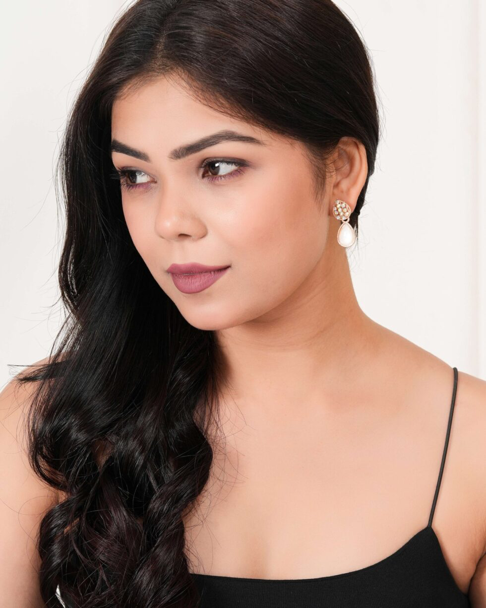 Rose Gold Crystal Drop Earrings Sparkling Teardrop Statement Earrings for Women (BLACKLUXE CRAFTS) - BLACKLUXECRAFTS