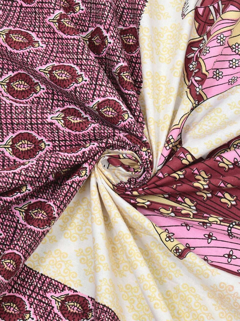 Handmade Rajasthani Block Print Bedsheet with Pillow Covers | Indian Cotton Double Bed Sheet | Ethnic Jaipuri Design Bedding Set (BLACKLUXE CRAFTS) - BLACKLUXECRAFTS