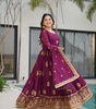 Handmade Purple Anarkali Gown with Dupatta | Indian Embroidered Ethnic Dress | Wedding & Party Wear Outfit for Women (BLACKLUXE CRAFTS)