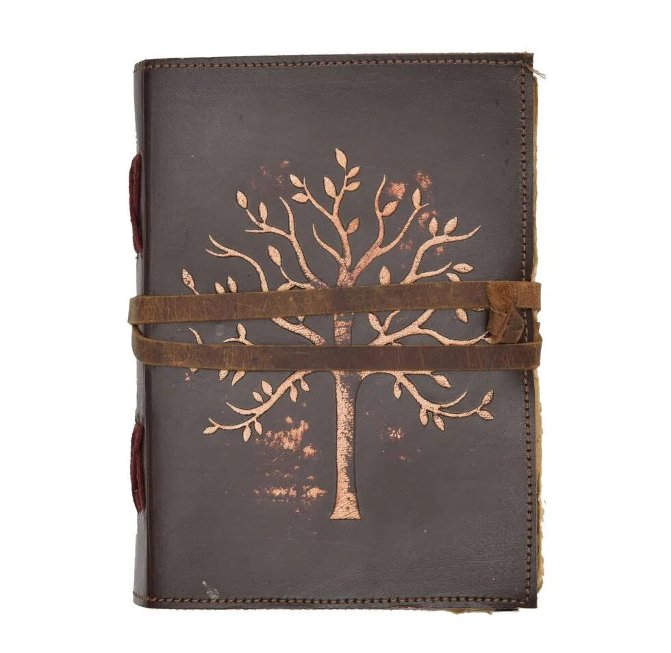 Handmade Leather Journal with Tree of Life | Vintage Writing Notebook, Travel Diary & Gift (BLACKLUXE CRAFTS) - BLACKLUXECRAFTS