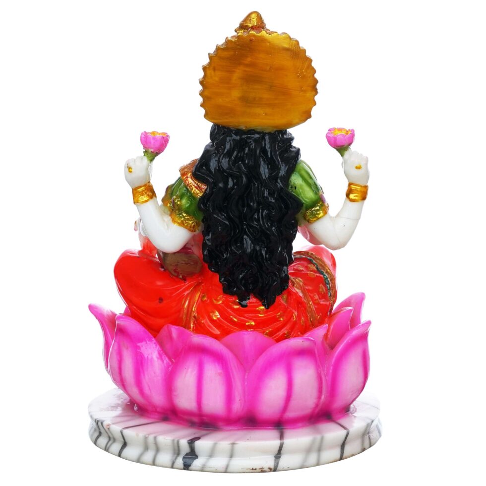Goddess Lakshmi Idol on Lotus | Hindu Goddess of Wealth Statue | Spiritual Home Décor Gift (BLACKLUXE CRAFTS) - BLACKLUXECRAFTS